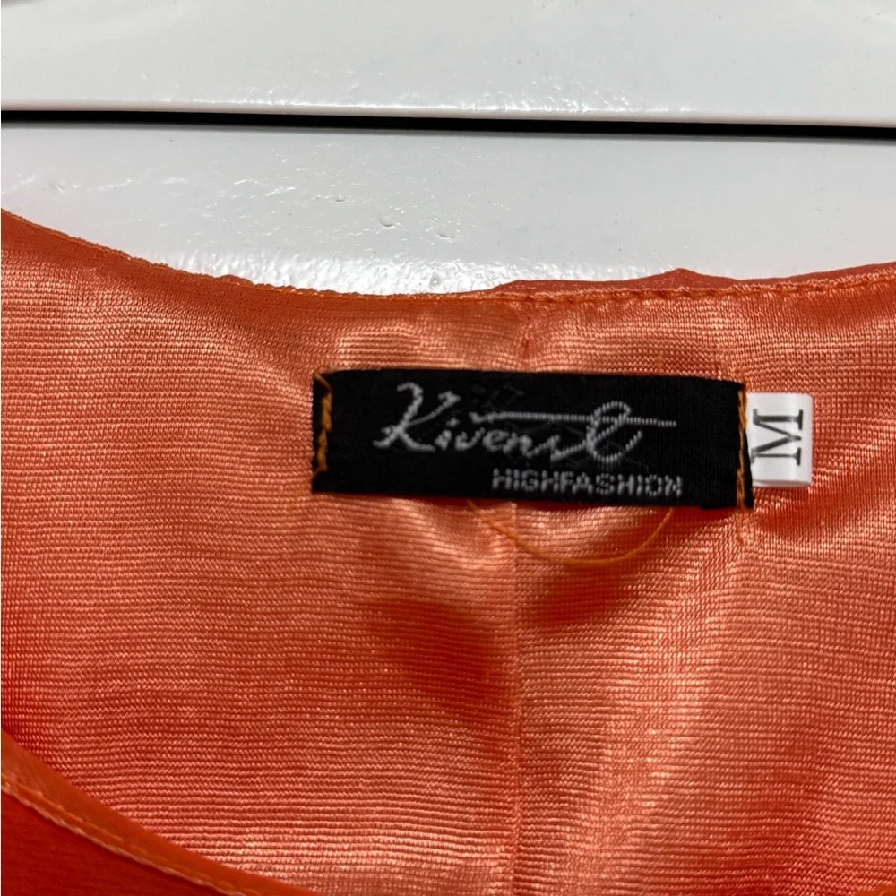 Vibrant Orange Bow Mini Dress - Picture 3 of 3